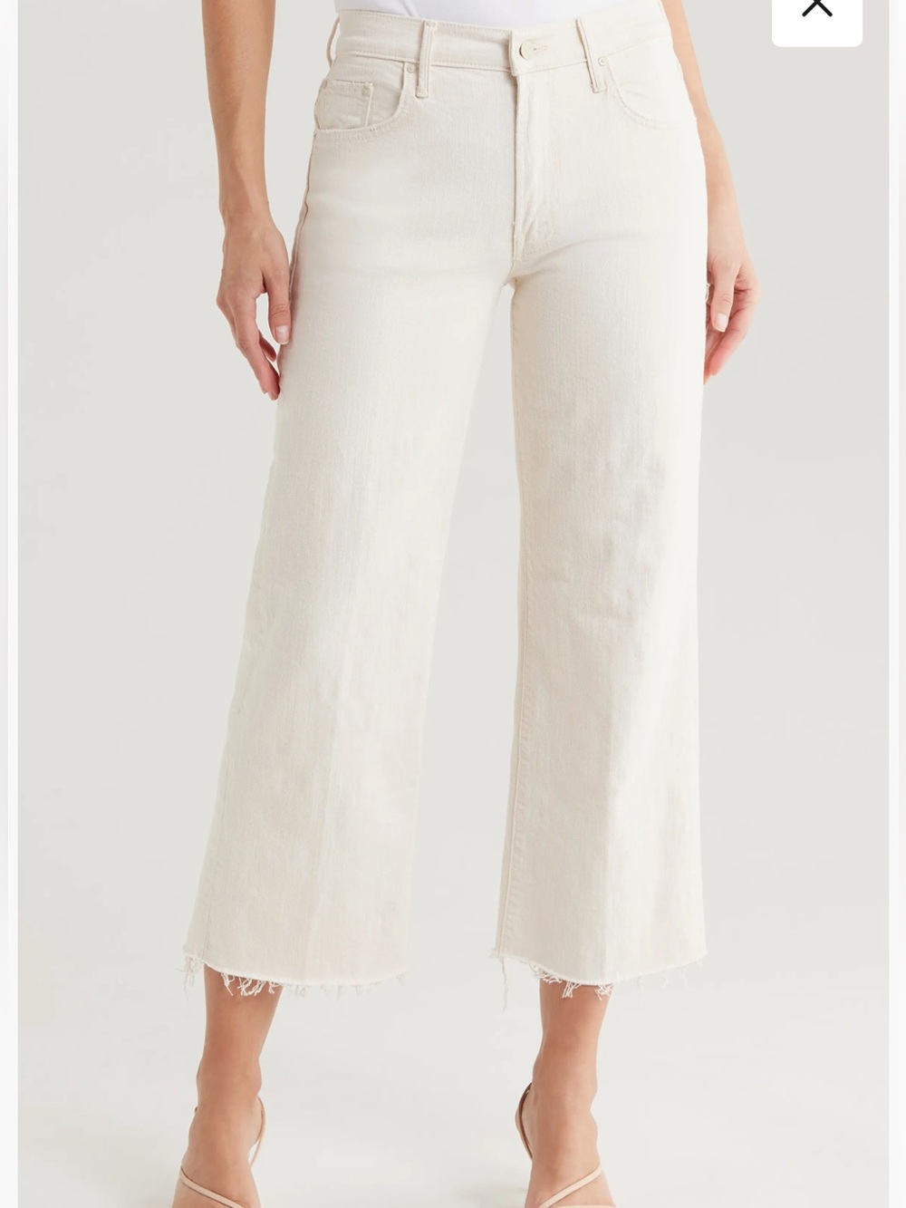 Mother The Maven Mid Rise Fray Hem Ankle Jean in Act Natural